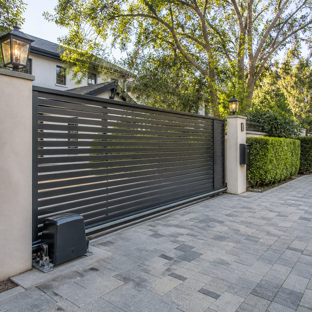 Sliding driveway gates