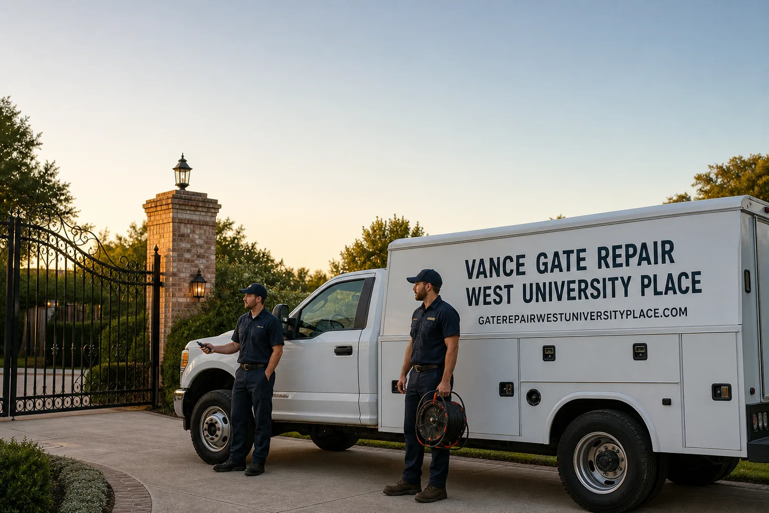 Vance Gate Repair West University Place gate repair service vehicle and crew in West University Place, TX